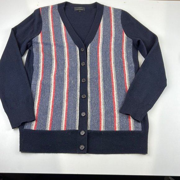 J. Crew Navy Cardigan with Cashmere - Picture 5 of 12